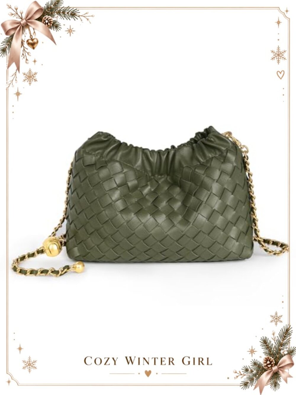 Woven Leather Crossbody Bag Ruched Dumpling Hobo Evening Clutch Purse